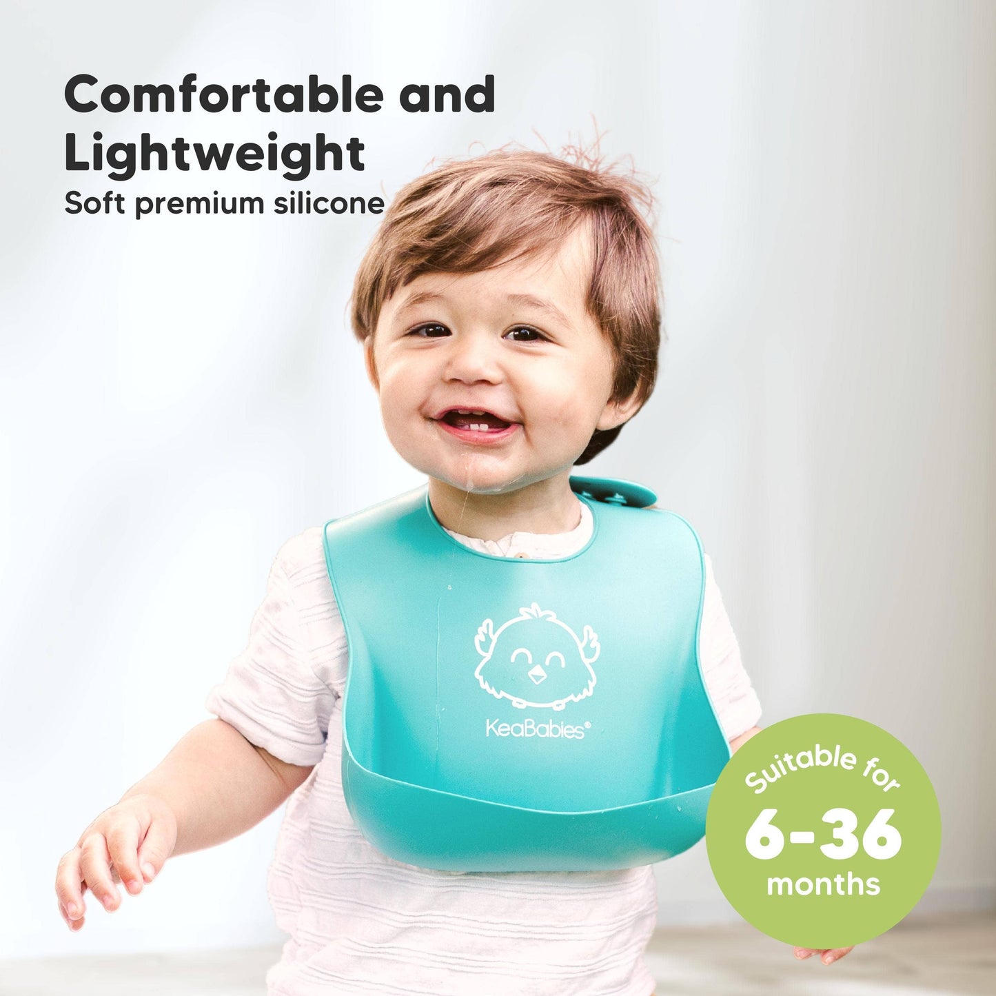 2-Pack Prep Silicone Bibs for Babies, Toddlers, Boys, Girls: Cloud Nine