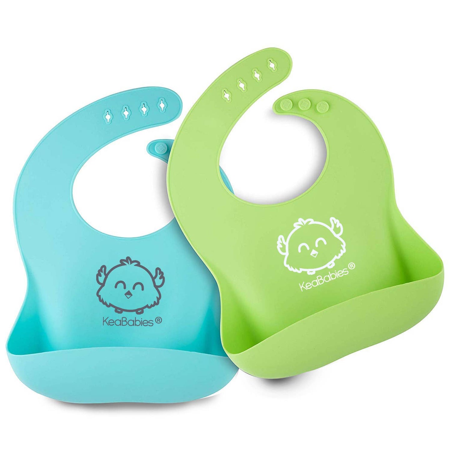 2-Pack Prep Silicone Bibs for Babies, Toddlers, Boys, Girls: Cloud Nine