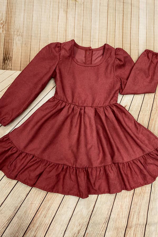 Long Sleeve Coral Swirl Dress