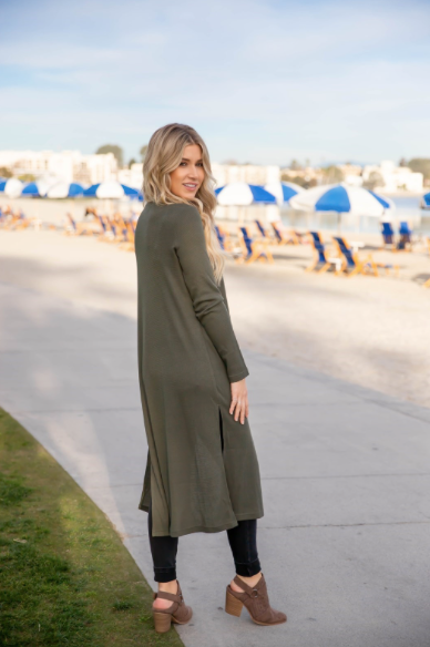 Olive Hem Duster