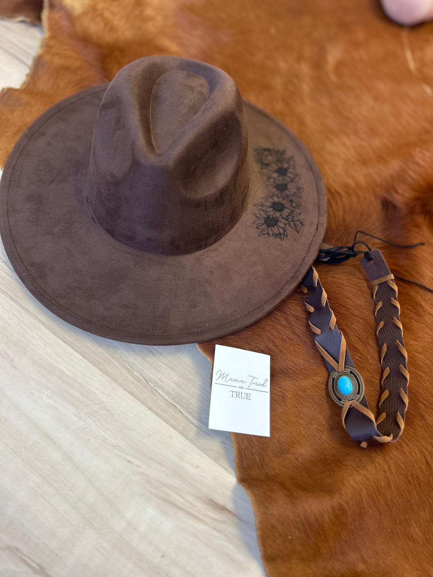 Leather Turquoise Hat Band