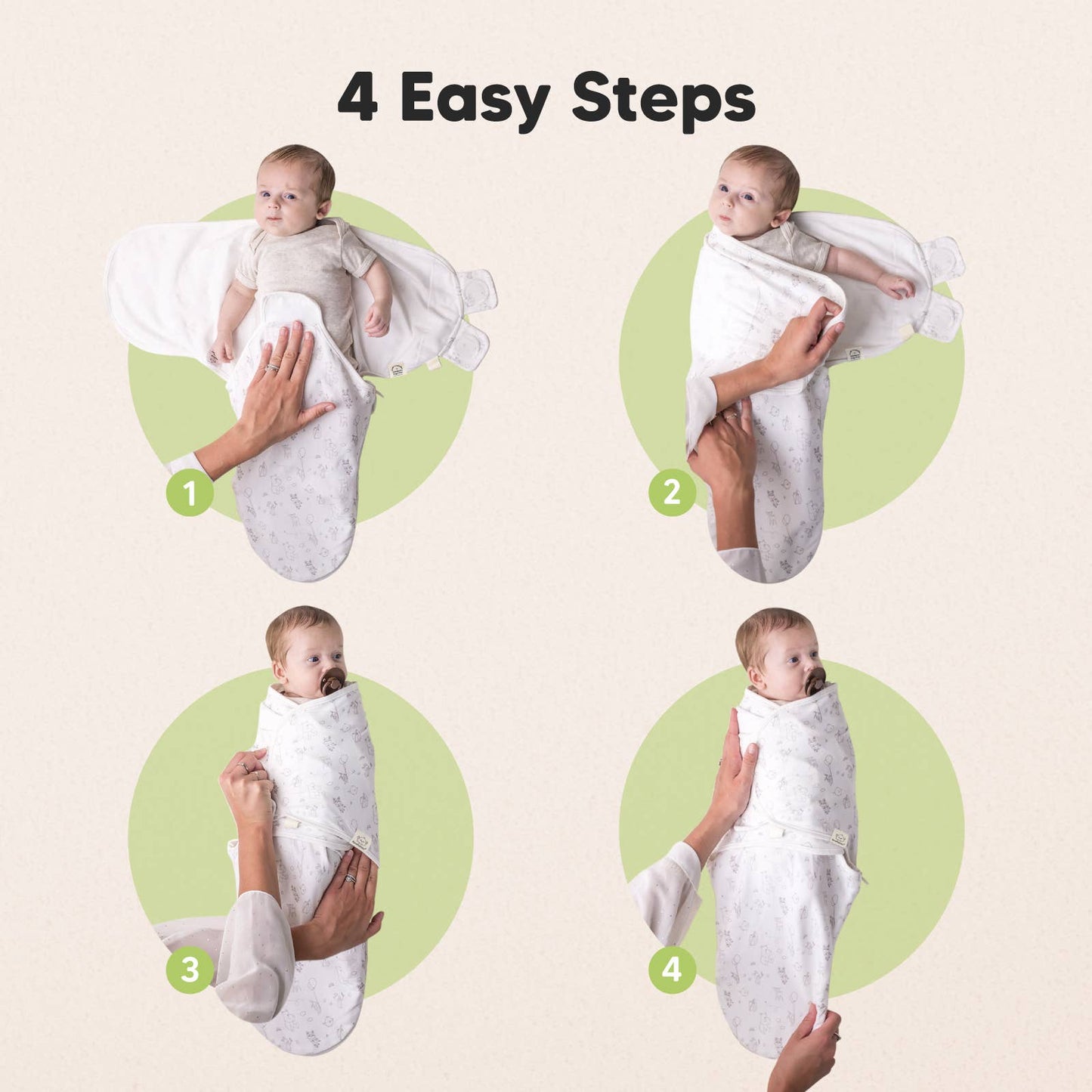 3pk Soothe Zippy Baby Swaddles 0-3 Months