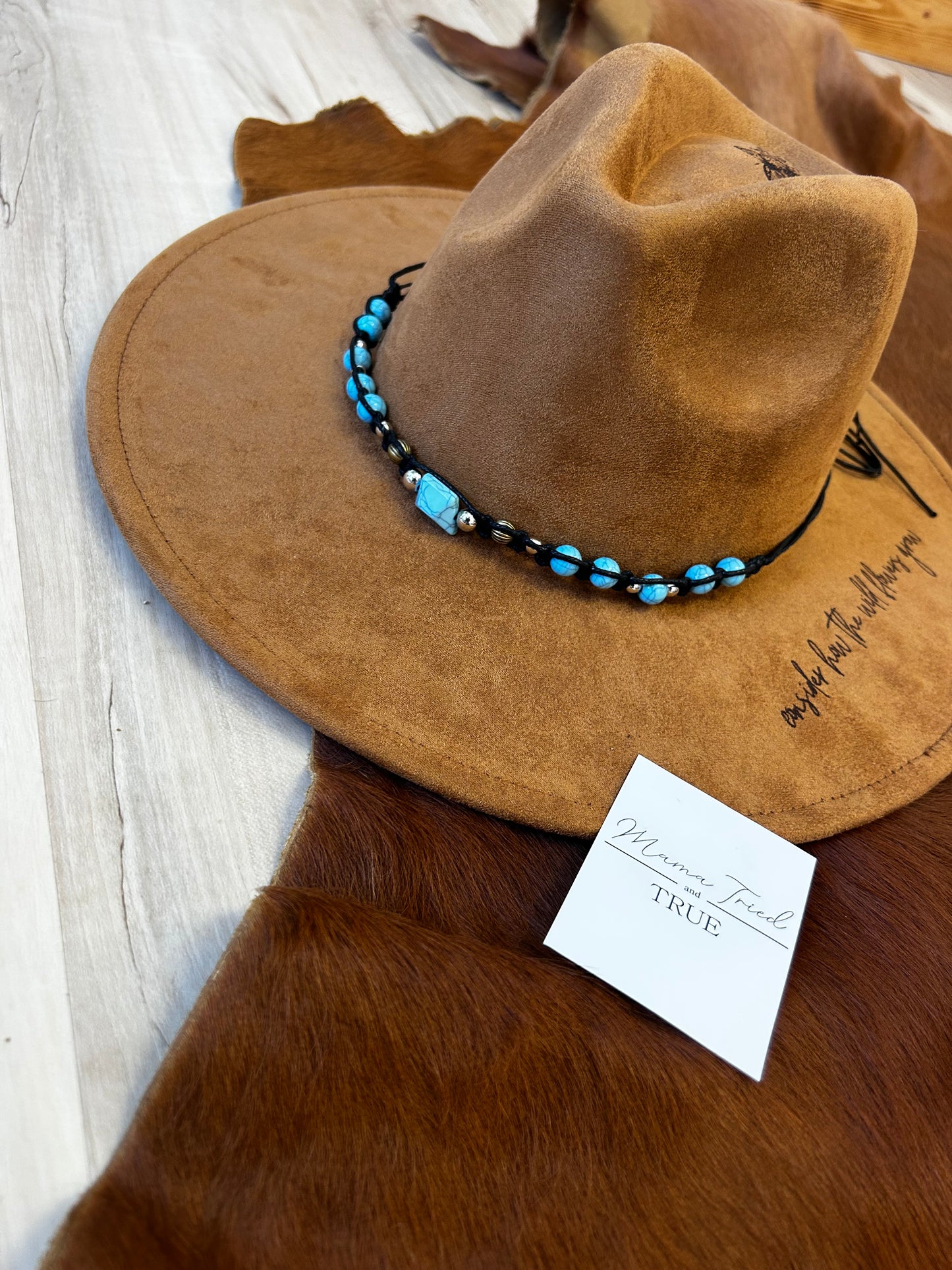 Beaded Turquoise Hat Band