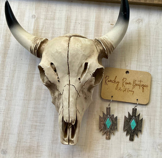 Western Aztec Casting Earrings