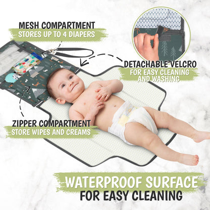 Ezee Portable Diaper Changing Pad, Foldable Changing Mat: