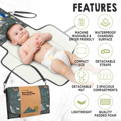 Ezee Portable Diaper Changing Pad, Foldable Changing Mat: