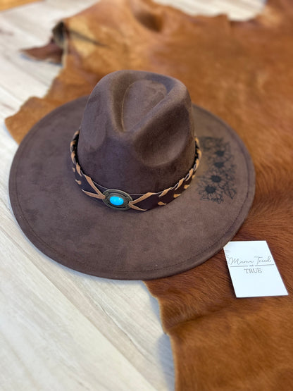 Leather Turquoise Hat Band