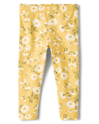 Girls Yellow Floral Legging