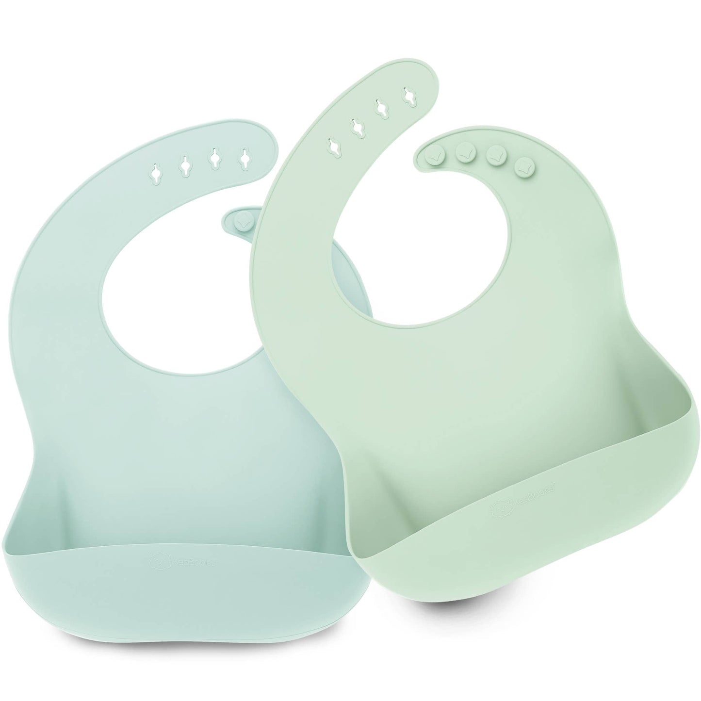 2-Pack Prep Silicone Bibs for Babies, Toddlers, Boys, Girls: Cloud Nine