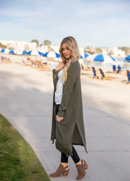 Olive Hem Duster