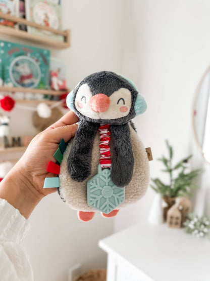 Holiday Itzy Lovey™ Plush + Teether Toy: Penguin