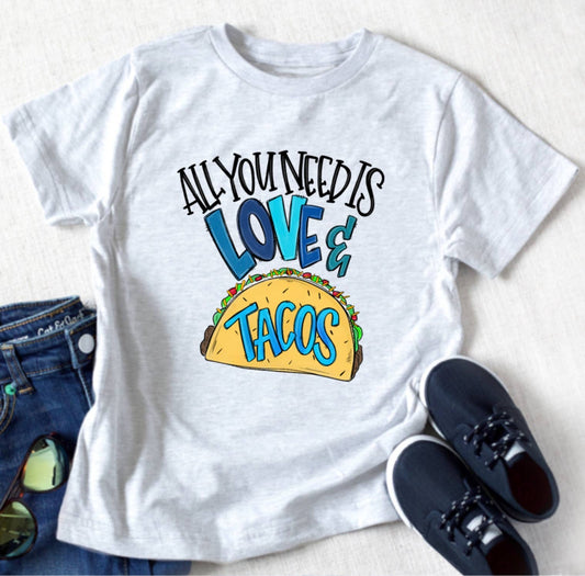 All You Need Is Love And Tacos Boy Valentine Youth Tee