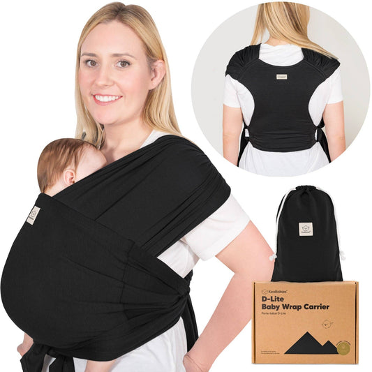 KeaBabies D-Lite Wrap Carrier (Trendy Black)