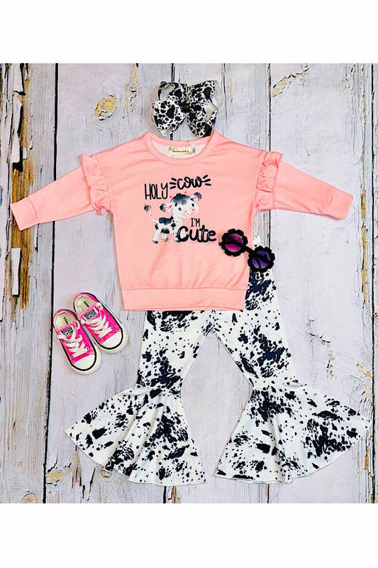 "HOLY COW I'M CUTE" PINK COW SET